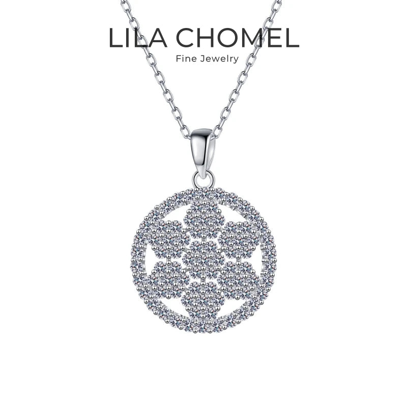 Women Valentine's Day 18K White Gold Wedding Necklaces 1CT Moissanite Diamond Flower Pendant PT950 Platinum Girl Birthday Gift