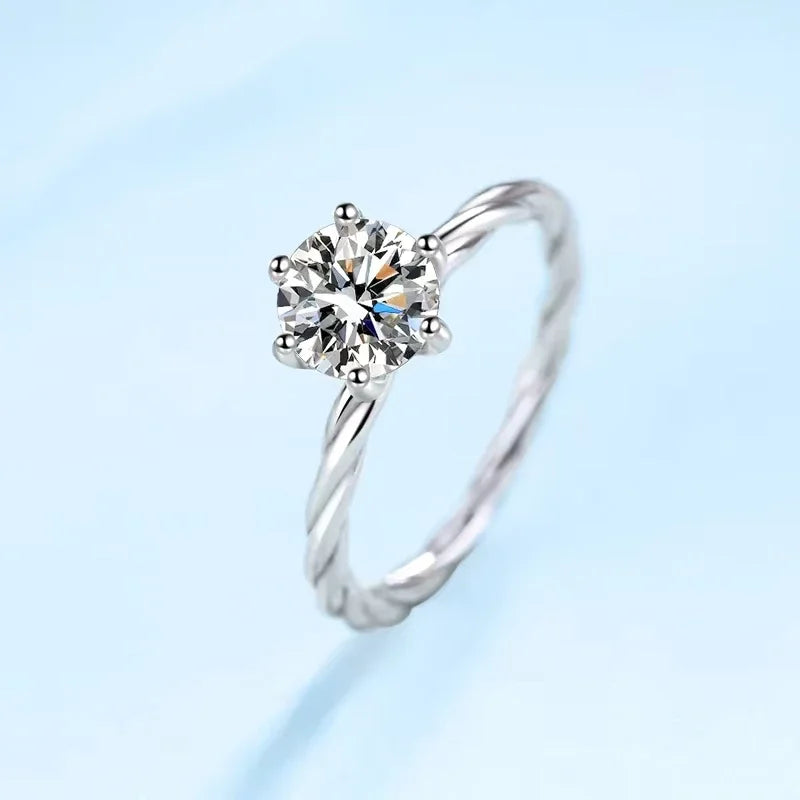 Lady Birthday Gift PT950 Platinum Women Rings VVS1 D Color 1CT Moissanite Diamond Wedding Band Girl Valentine's Day Fine Jewelry