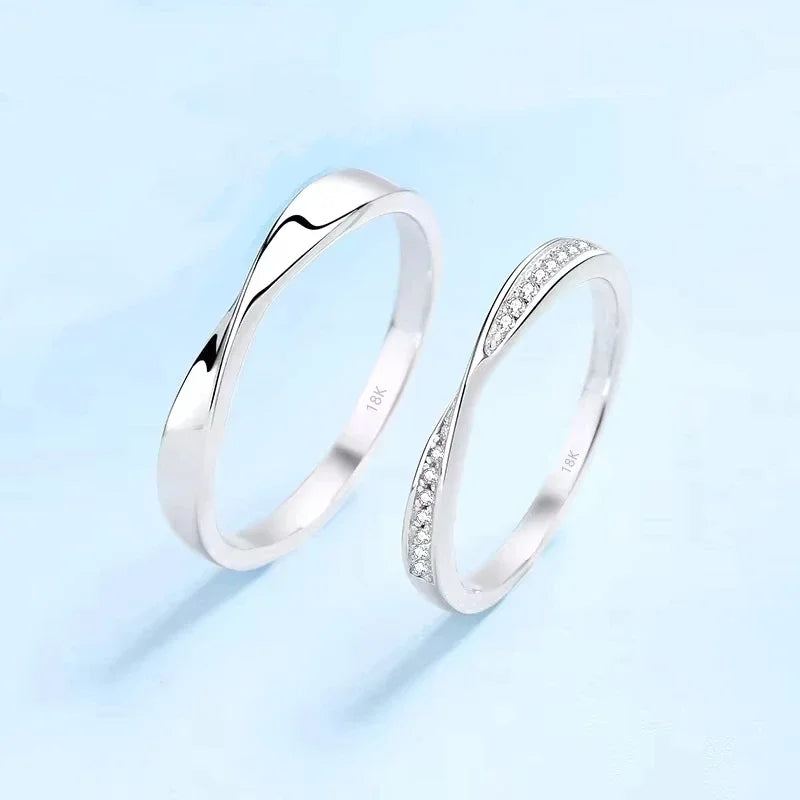Lover Wedding Band 18K White Gold Men Women Valentine's Day Rings 0.64CT Moissanite Diamond Girl Engagement Boy Birthday Gift
