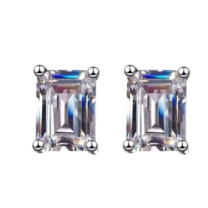Women Valentine's Day 18K White Gold Stud Earrings Wedding Jewelry 1/2CT Moissanite Diamond PT950 Platinum Girl Birthday Gift