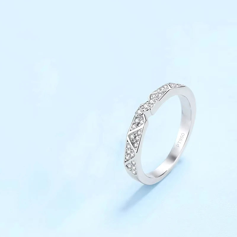 Engagement PT950 Platinum Women Men Couple Rings Valentine's Day Unisex 0.48CT Moissanite Diamond Lovers Wedding Band Girlfriend