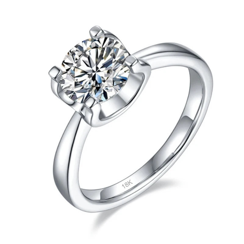 Lover Valentine's Day 18K White Gold Girl Birthday Gift 0.5/1/2/3CT Moissanite Diamond Wedding Band PT950 Platinum Women Rings