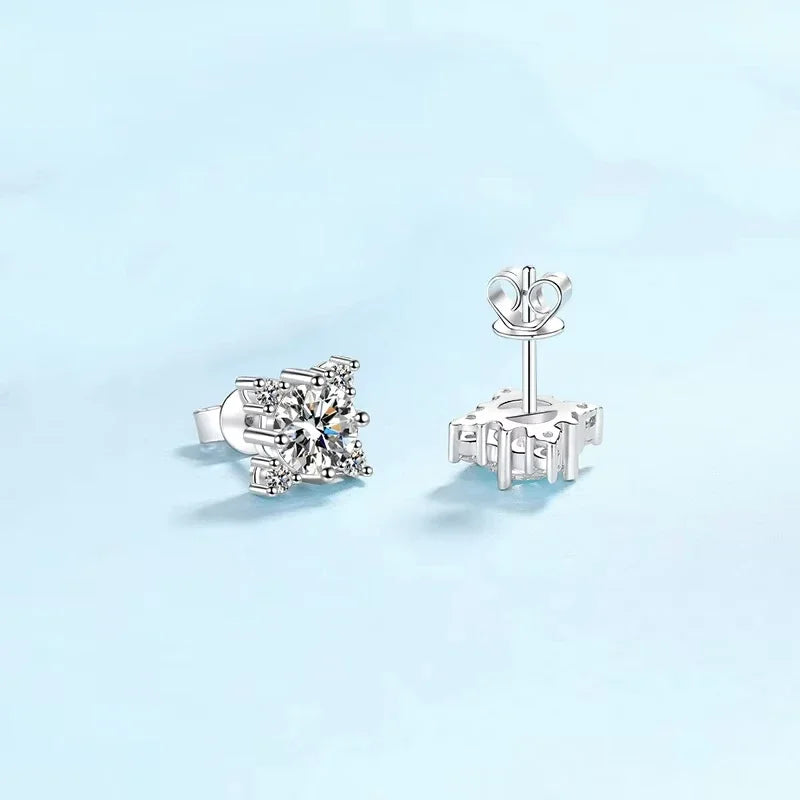 Girl Valentine's Day PT950 Platinum Earplug Stud Earrings Women Engagement 0.5/1CT Moissanite Diamond Lady Wedding Fine Jewelry