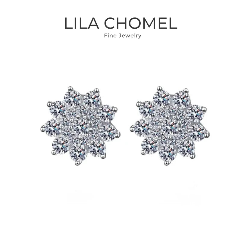 Women Valentine's Day 18K White Gold Wedding Stud Earrings 0.708CT Moissanite Diamond PT950 Platinum Girlfriend Birthday Gift