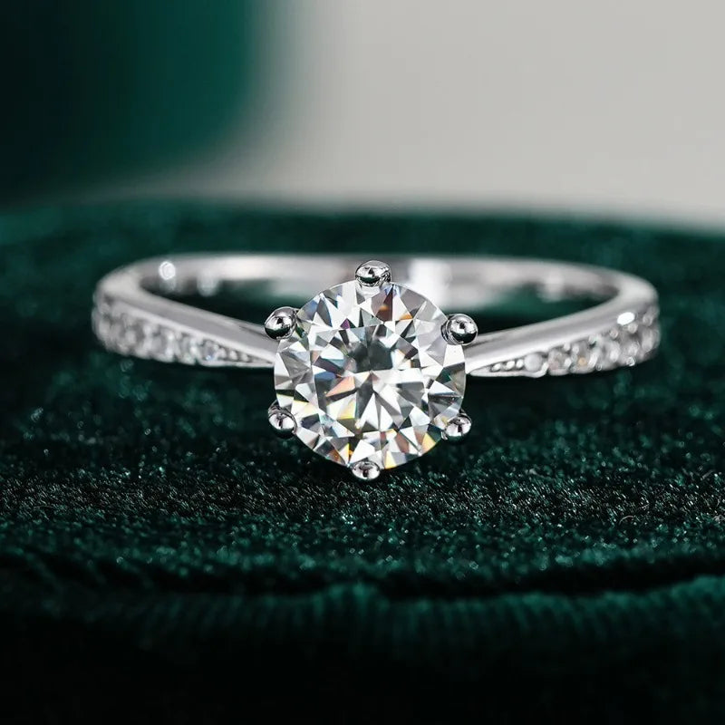 Engagement 18K White Gold Women Wedding Band 0.5/1/2/3CT Moissanite Diamond Birthday Gift PT950 Platinum Girl Valentine's Day