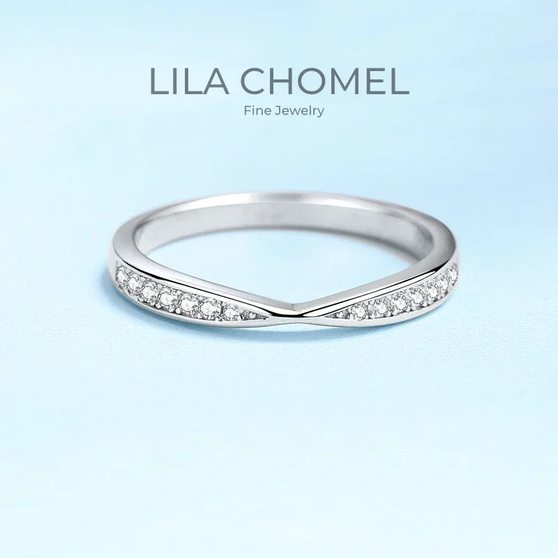 Fine Jewelry Wedding Present 18K White Gold Rings Girl Engagement 0.13ct Moissanite Diamond Daughter Birthday Gift for Women