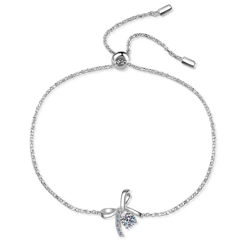 Pulseiras de borboleta de platina PT950 0,3CT Moissanite diamante presente de dia das mães para mulheres aniversário menina noivado joias
