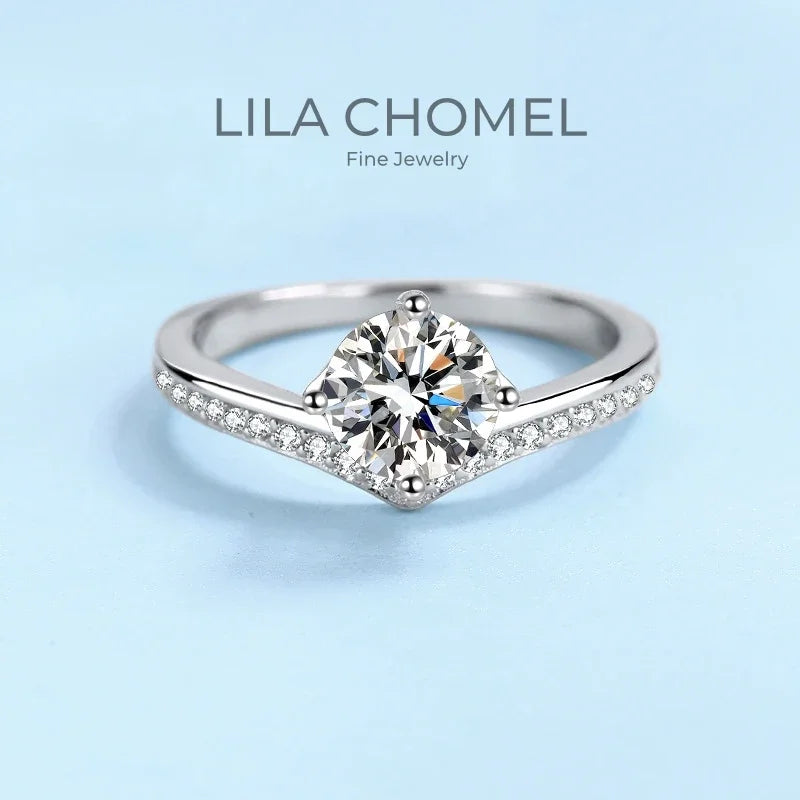 Engagement 18K White Gold Wedding Band Women VVS D Color 0.5/1/2CT Moissanite Diamond Girl PT950 Platinum Valentine's Day Rings