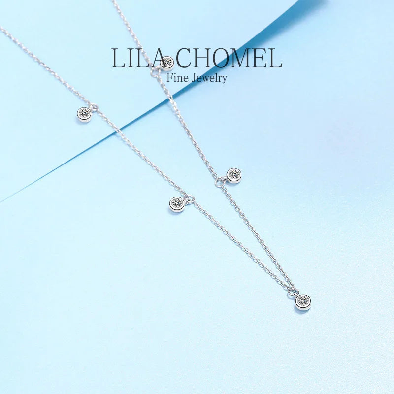Luxury star Collarbone Chain Pt950 Choker female Fine Jewelry Platinum Pendant Necklace for Women 0.5 Carat Moissanite Diamond