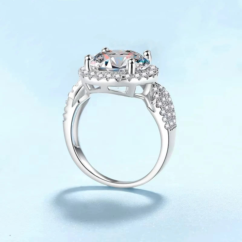 Fine Jewelry Engagement PT950 Platinum Girl Rings 5 Carat VVS1 D Color Moissanite Diamond Women Birthday Gift Wife Wedding Bands