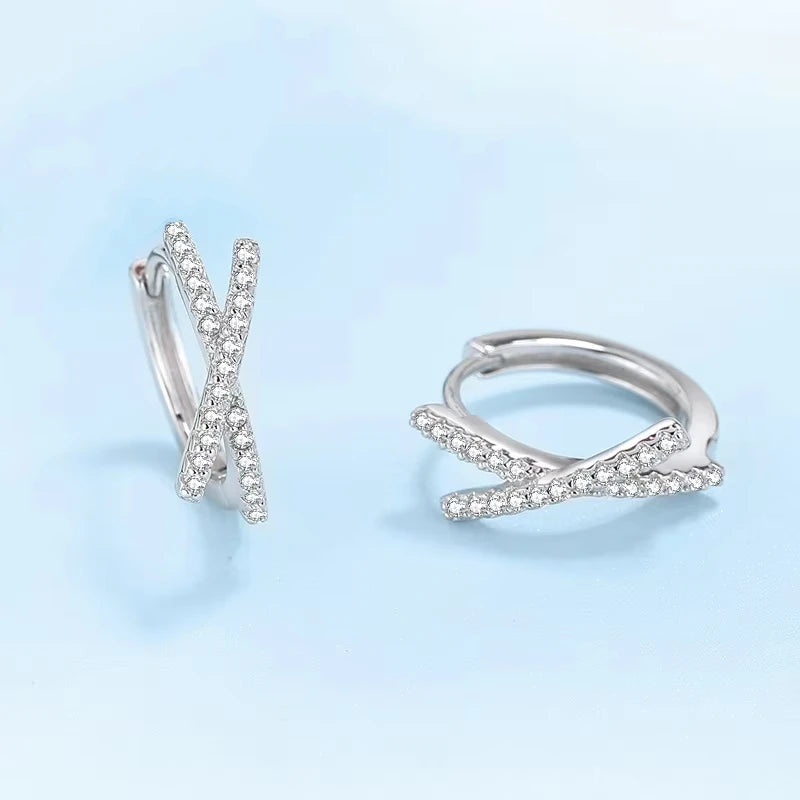 Valentine's Day PT950 Platinum Engagement Hoop Earrings Women Wedding Fine Jewelry 0.28CT Moissanite Diamond Girl Birthday Gift