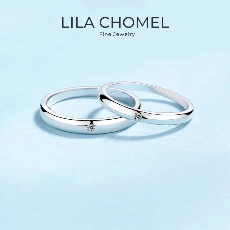 18K White Rose Gold Moissanite Valentine's Day Couple Engagement Women Men Wedding Band PT950 Platinum Girl Valentine's Day Lover Rings