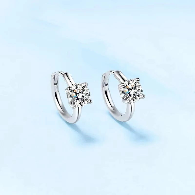 Designer Engagement PT950 Platinum Women Wedding Hoop Earrings Moissanite Diamond 1/2CT Valentine's Day Girlfriend Birthday Gift