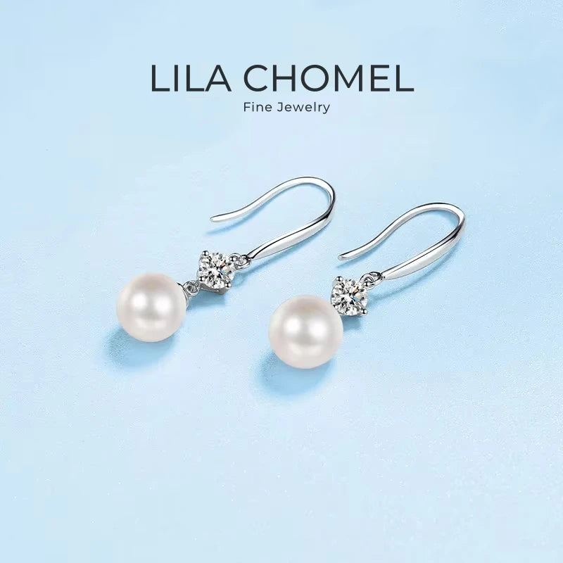 Engagement White Gold 18K Women Wedding Drop Earrings 0.6CT Moissanite Diamond Daughter Birthday Gift Girlfriend Valentine's Day