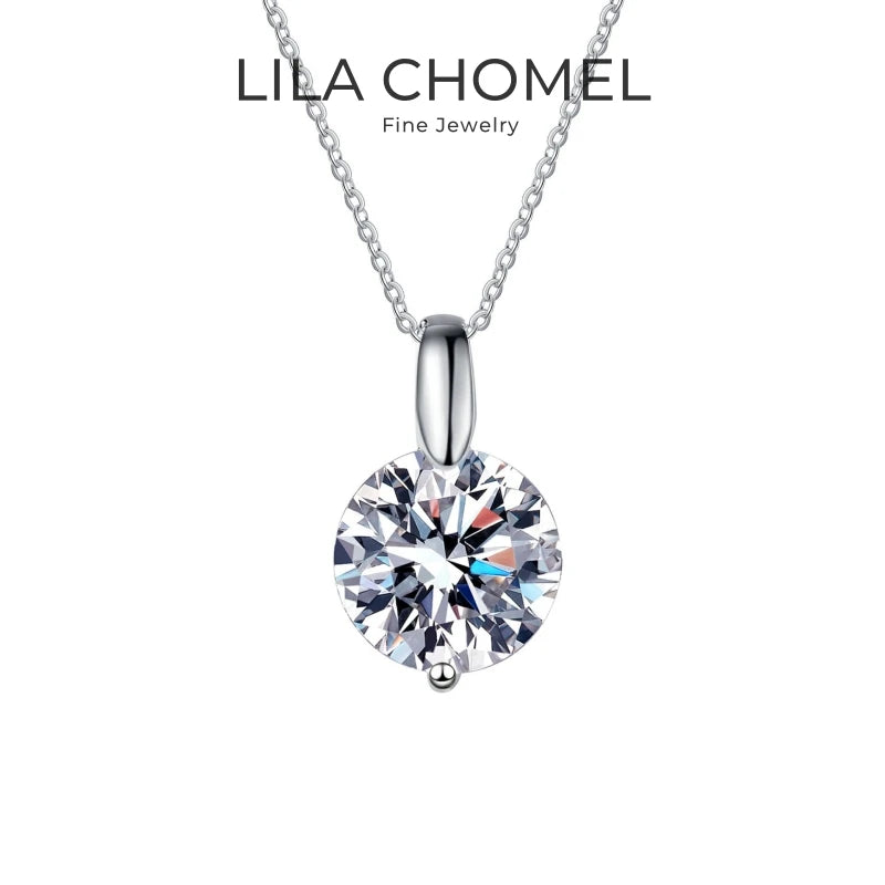 Daughter 18K White Gold Necklaces Women Wedding 1/2/3CT VVS D Color Moissanite Diamond Pendant PT950 Platinum Girl Birthday Gift