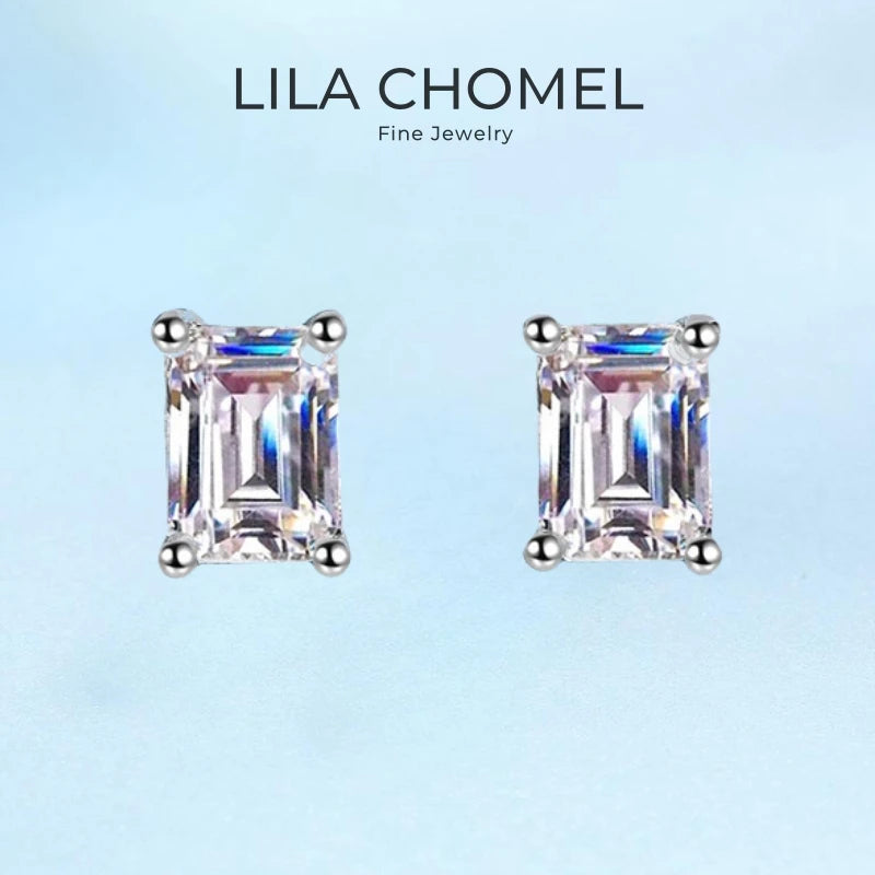 Women Valentine's Day 18K White Gold Stud Earrings Wedding Jewelry 1/2CT Moissanite Diamond PT950 Platinum Girl Birthday Gift