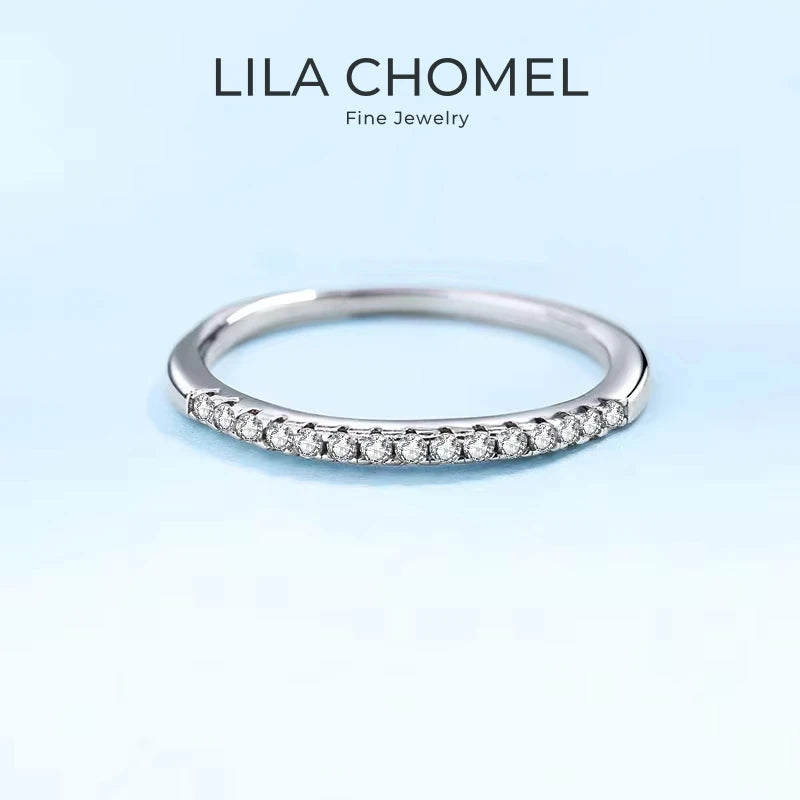 Women 18K White Gold Rings Girl Engagement 0.15CT Moissanite Diamond Daughter Birthday Gift PT950 Platinum Valentine's Day Party