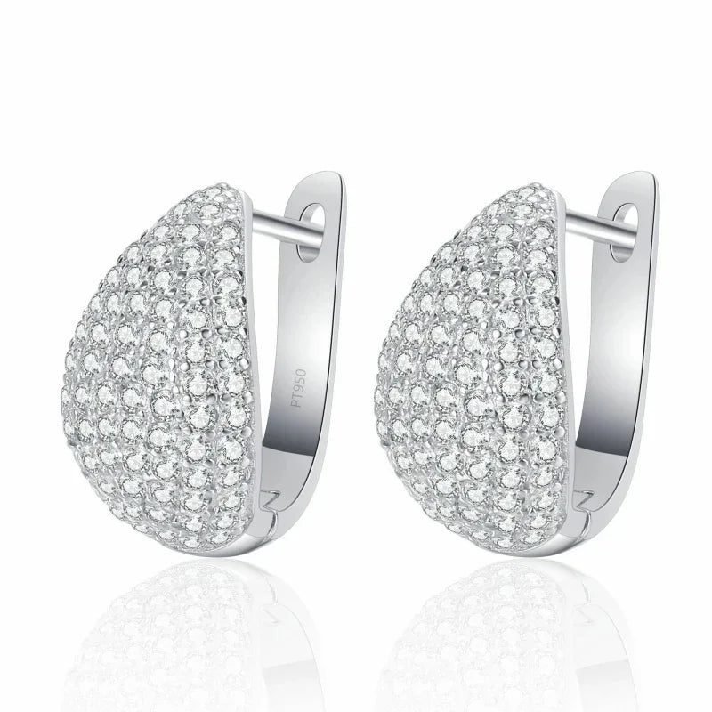 Girlfriend Birthday Gift PT950 Platinum Drop Earrings Women Wedding Fine Jewelry 1.31CT Moissanite Diamond Lady Valentine's Day