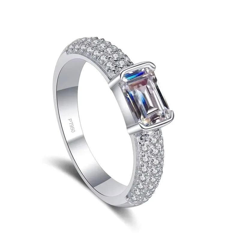 Engagement Rings PT950 Platinum Women Wedding Band 1CT VVS1 D Color Moissanite Diamond Birthday Gift Girlfriend Valentine's Day