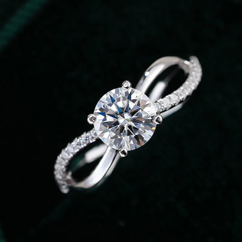 Lover Engagement 18K White Gold Wedding Band 1CT Moissanite Diamond Women Valentine's Day PT950 Platinum Birthday Gift Rings ins