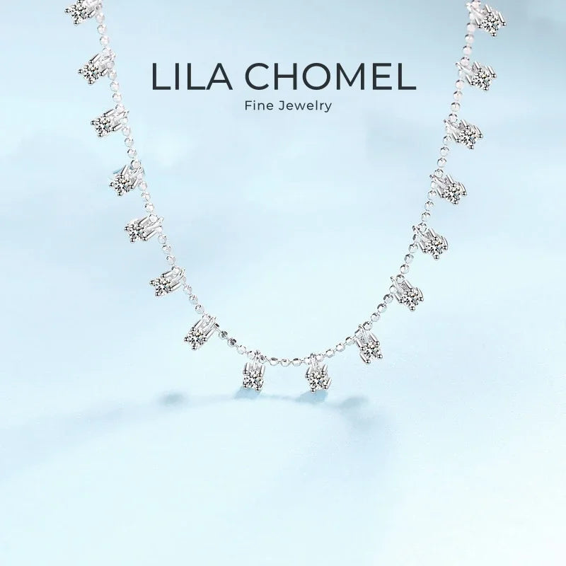 Valentine's Day 18K White Gold Women Wedding Necklaces 3/9CT Moissanite Diamond Pendant PT950 Platinum Girl Birthday Gift Party