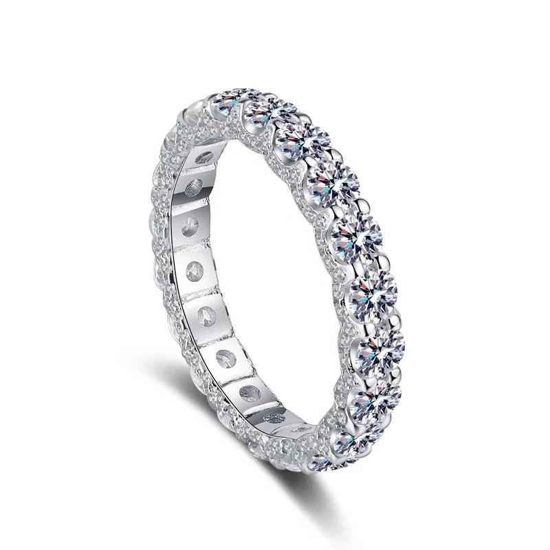 Female Rings Platinum PT950 Moissanite VVS1 DColor 2.1Carat Full Circle Quality Wedding Ring for Women with Certificate Referent