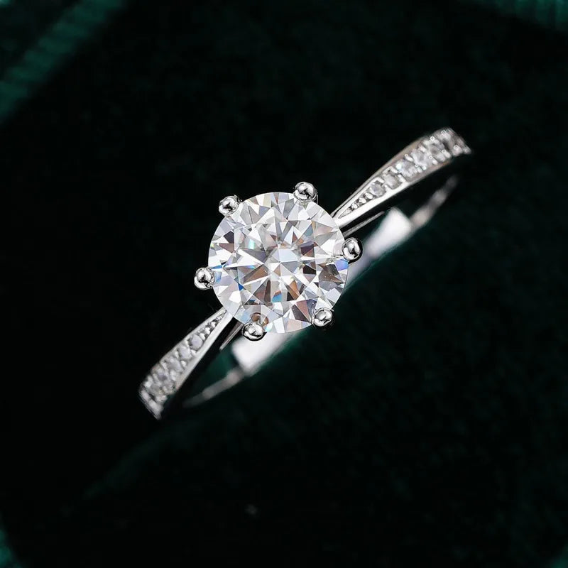 Engagement 18K White Gold Women Wedding Band 0.5/1/2/3CT Moissanite Diamond Birthday Gift PT950 Platinum Girl Valentine's Day