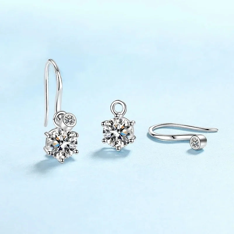 Women Valentine's Day 18K White Gold Wedding Drop Earrings 1.12/2.12/4.12CT Moissanite Diamond PT950 Platinum Girl Birthday Gift
