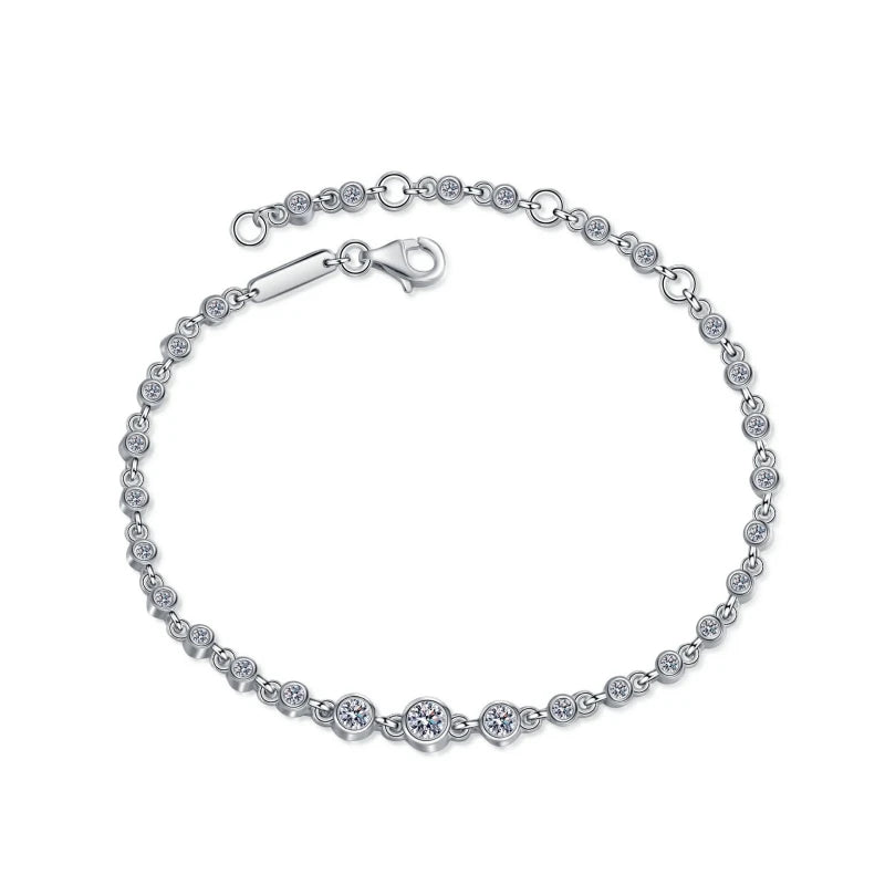 Daughter Adult's Day Gift 18K White/Rose Gold Bracelets 0.84CT Moissanite Diamond Women Valentine's Day PT950 Girl Birthday Gift