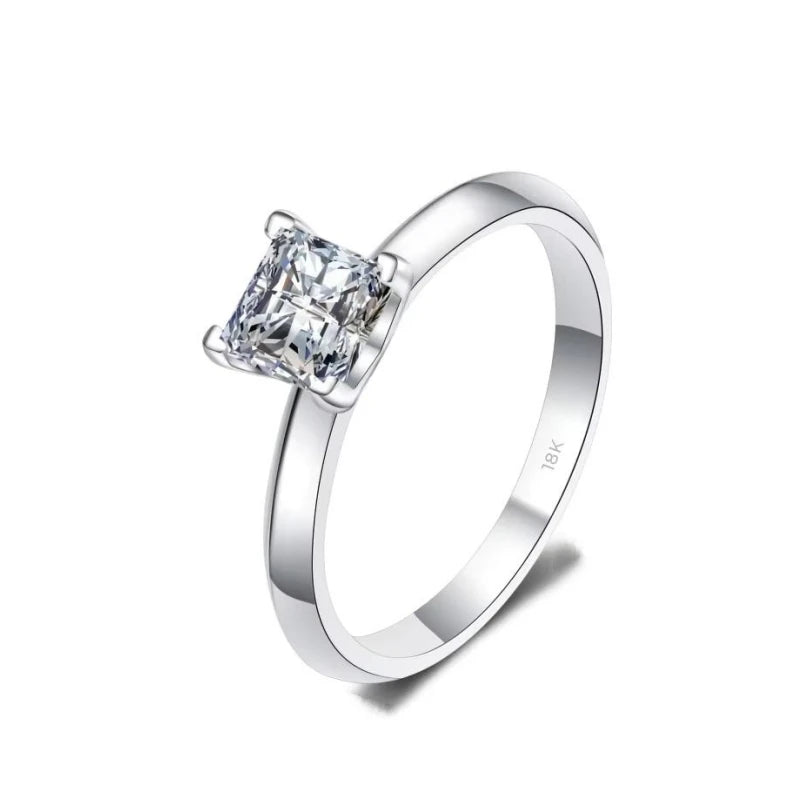 Engagement Women 18K White Gold Wedding Band 1/2CT Moissanite Diamond Girl Birthday Gift PT950 Platinum Valentine's Day Rings