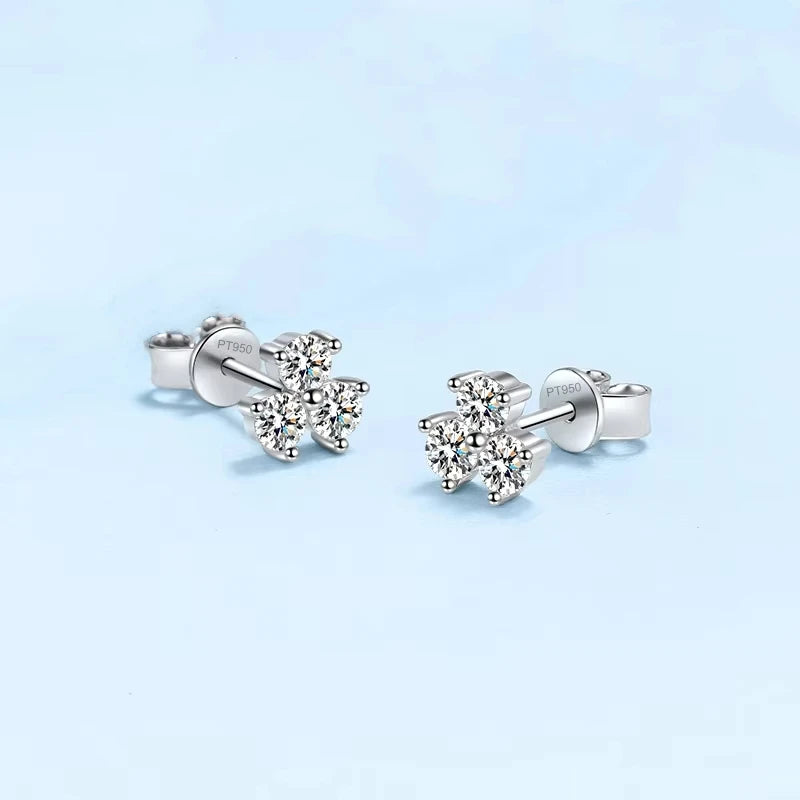 Daughter Adult's Day PT950 Platinum Stud Earrings Girl Birthday Gift 0.6CT Moissanite Diamond Valentine's Day Women Anniversary