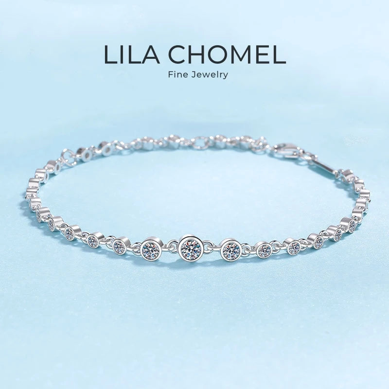Daughter Adult's Day Gift 18K White/Rose Gold Bracelets 0.84CT Moissanite Diamond Women Valentine's Day PT950 Girl Birthday Gift