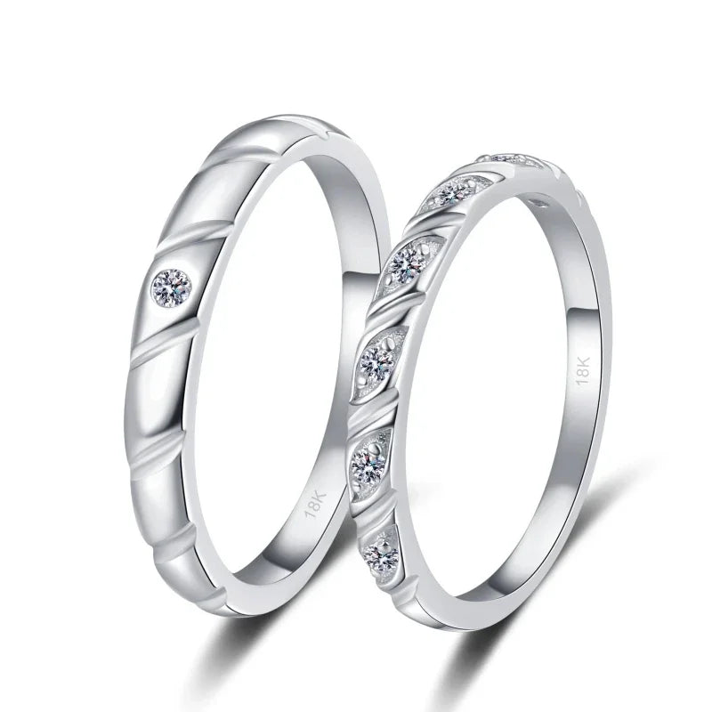 18K Rose White Gold Lover Women Men Moissanite Diamond Engagement Wedding Band Girlfriend Birthday Gift PT950 Platinum Rings