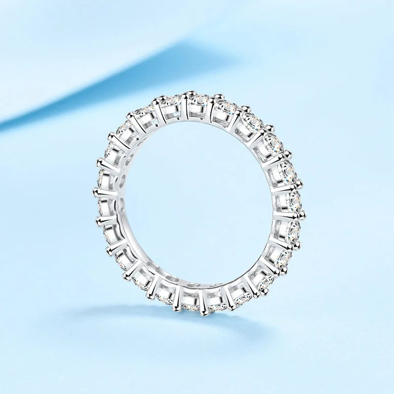 Designer Jewelry New Style 18K White Gold VVS1 D Color Moissanite Full Circle Diamond Classic Popular Rings for Wedding Women