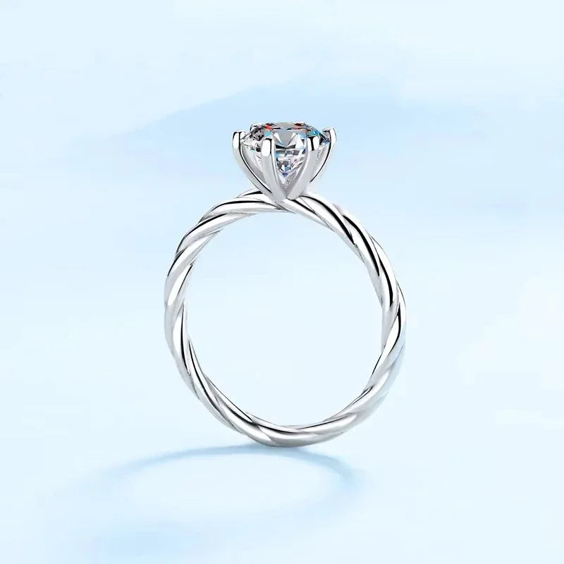 Lady Birthday Gift PT950 Platinum Women Rings VVS1 D Color 1CT Moissanite Diamond Wedding Band Girl Valentine's Day Fine Jewelry