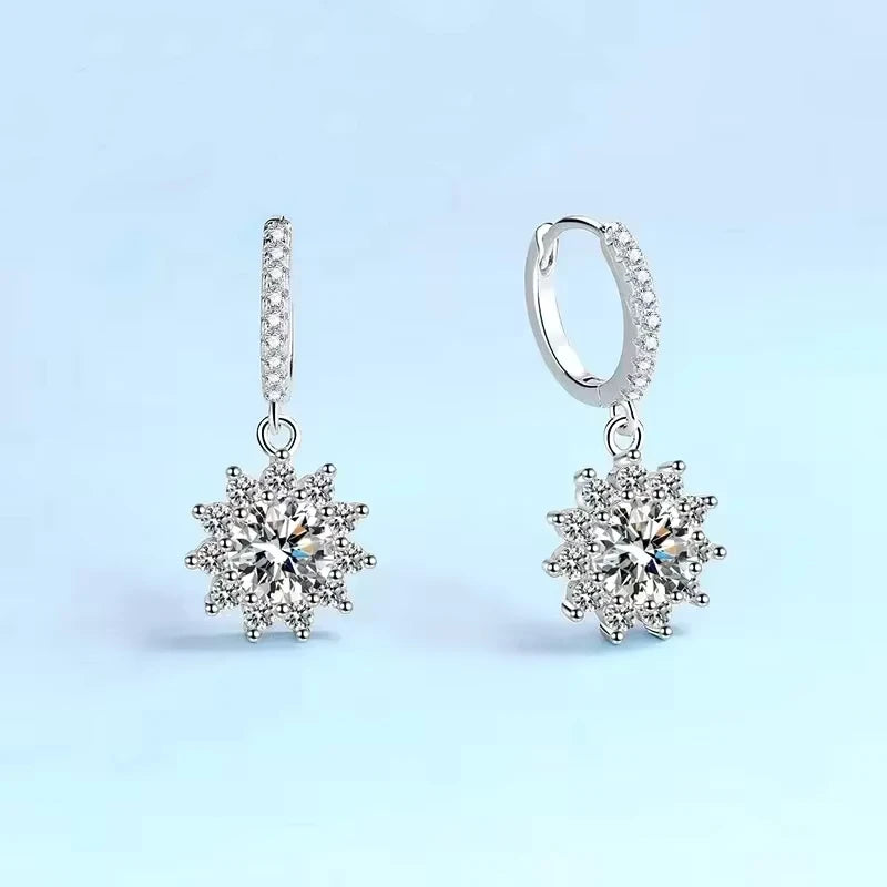Women Birthday Gift 18K White Gold Drop Earrings 0.5/1CT Moissanite Diamond Girl Valentine's Day PT950 Platinum Fine Jewelry ins