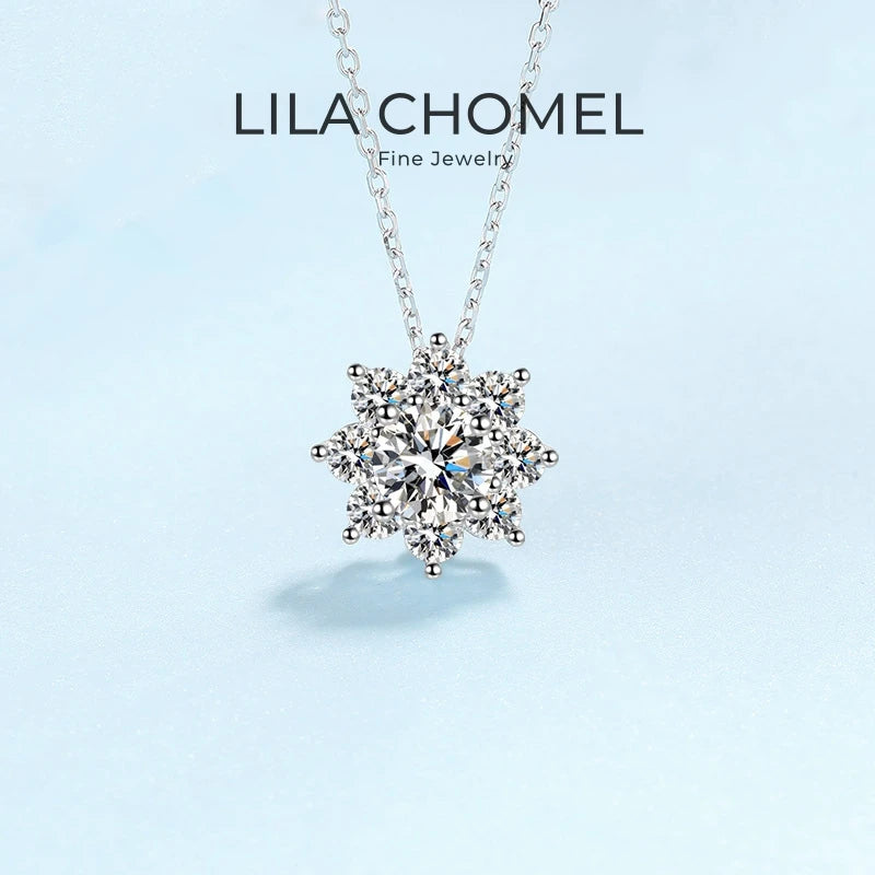 WOMEN Valentine's Day Platinum PT950 Wedding Necklaces 1/2CT VVS1 D Color Moissanite Diamond Pendant Girlfriend Birthday Gift