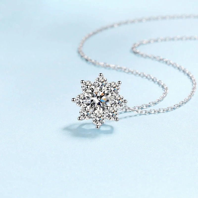 Wedding 18K White Gold Necklaces to Girlfriend Birthday Gift 1/2ct Moissanite Diamond Pendant Women Engagement Girl Fine Jewelry