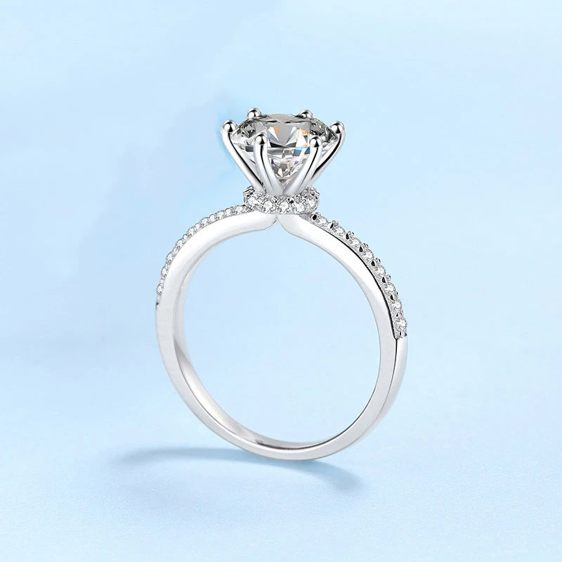 Engagement Women Rings Platinum PT950 Wedding Band 2CT VVS1 D Color Moissanite Diamond Girl Birthday Gift Wife Valentine's Day