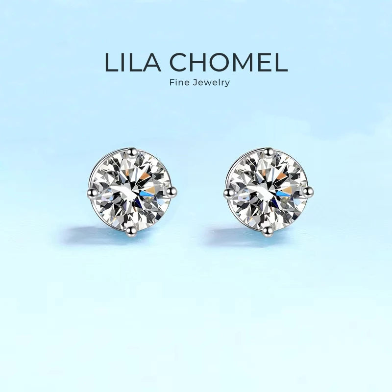 Daughter Birthday Gift PT950 Platinum 0.5/1/2ct Screw Stud Earrings Women Wedding Fine Jewelry Girl Valentine's Day Engagement