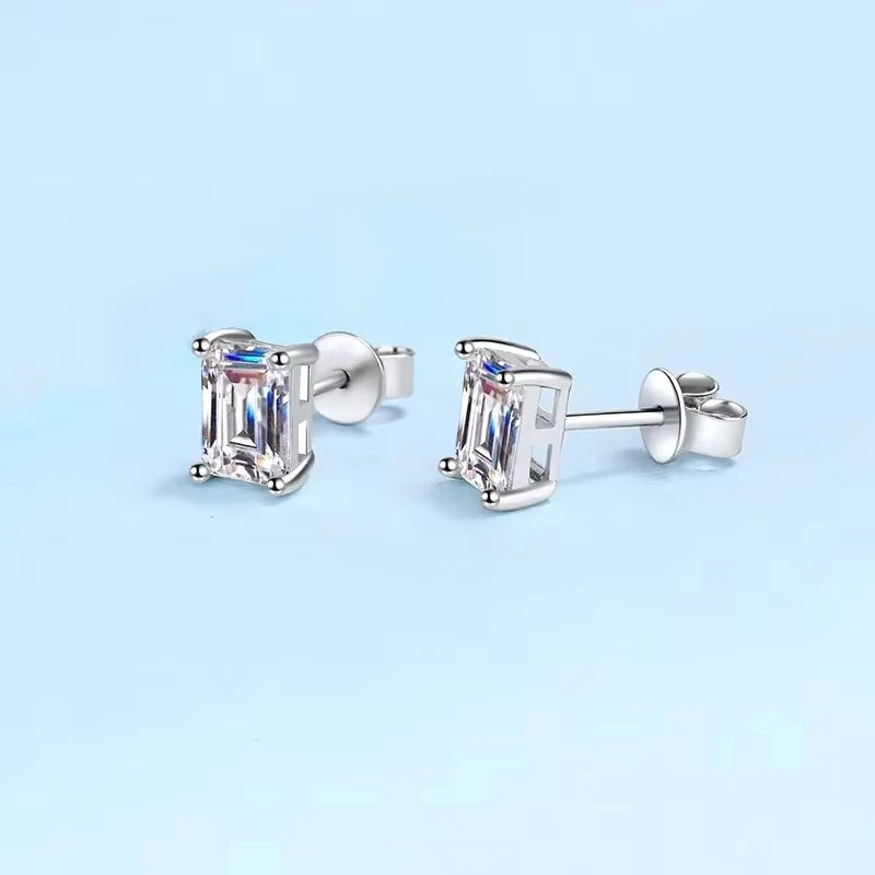 Women Valentine's Day 18K White Gold Stud Earrings Wedding Jewelry 1/2CT Moissanite Diamond PT950 Platinum Girl Birthday Gift