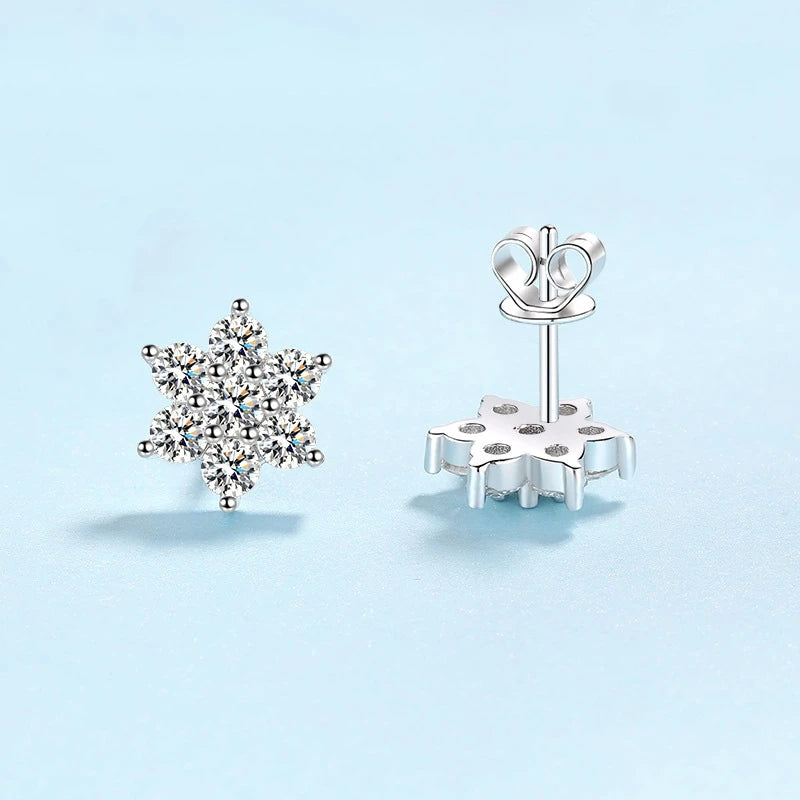 GIRL Birthday Gift PT950 Platinum Stud Earrings Valentine's Day 1.4CT Moissanite Diamond Christmas Gift WOMEN WEDDING JEWELRY