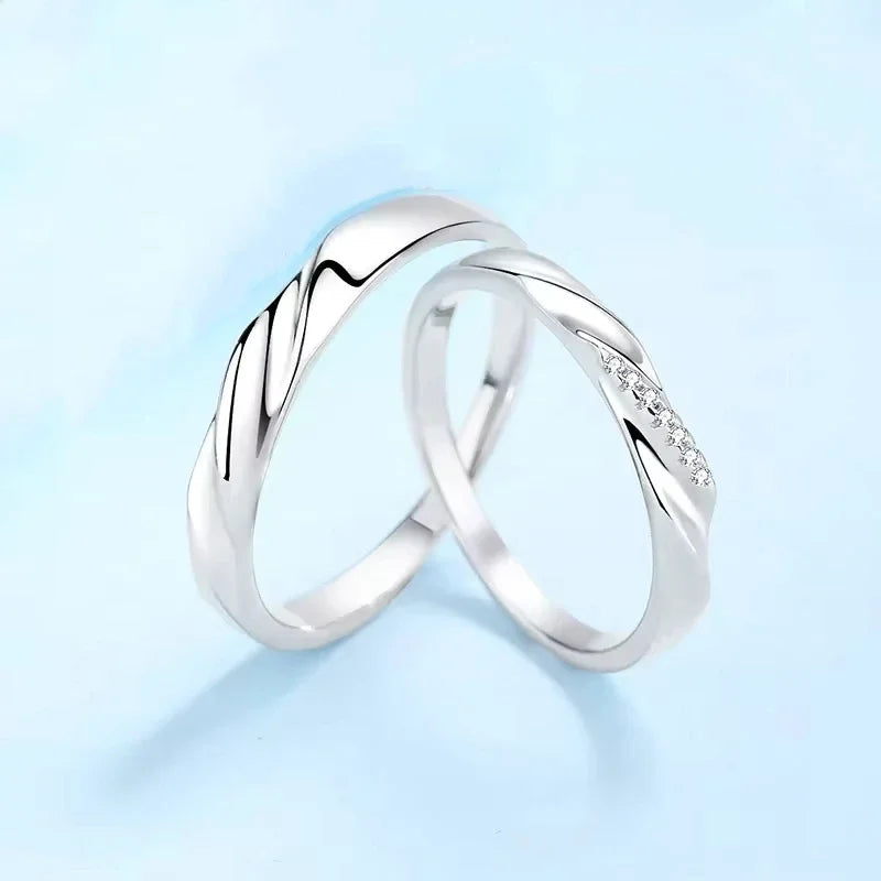 Engagement 18K White Gold Men Women Wedding Band Lover Moissanite Diamond Girl Birthday Gift Couple Rings Unisex Valentine's Day