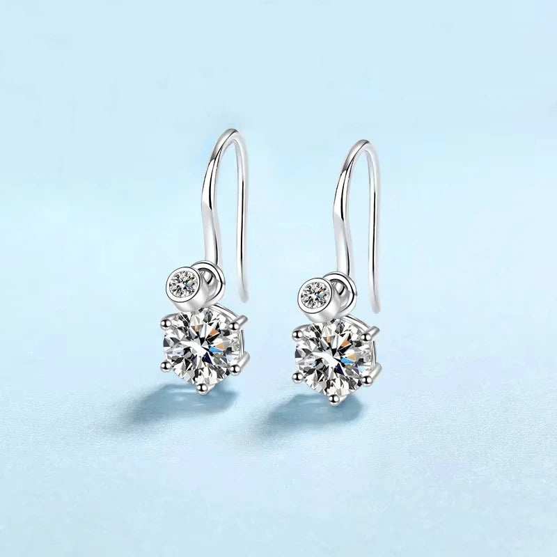 Women Valentine's Day 18K White Gold Wedding Drop Earrings 1.12/2.12/4.12CT Moissanite Diamond PT950 Platinum Girl Birthday Gift