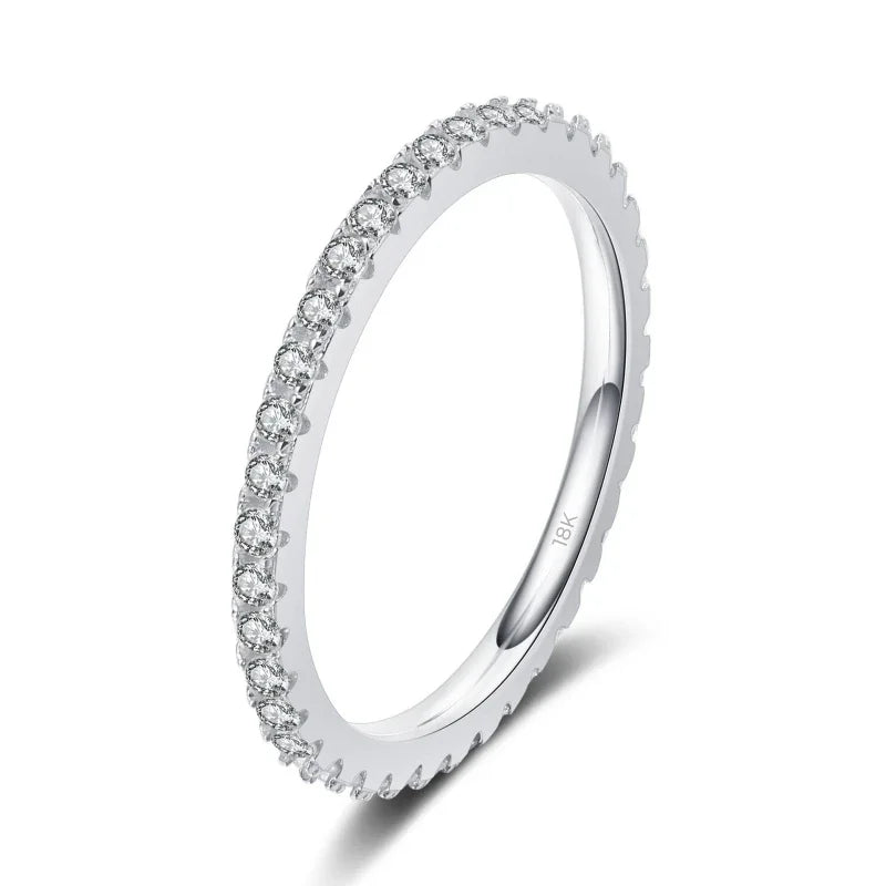 Engagement Women 18K White Gold Wedding Rings 0.57CT Moissanite Diamond Girl Birthday Gift Daughter PT950 Platinum Fine Jewelry