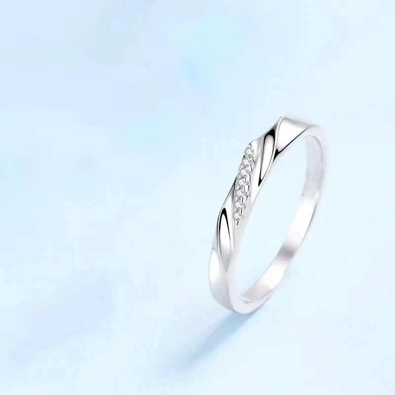 Engagement 18K White Gold Men Women Wedding Band Lover Moissanite Diamond Girl Birthday Gift Couple Rings Unisex Valentine's Day