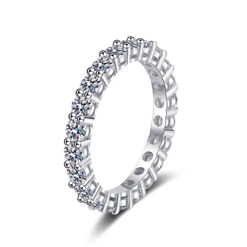 Designer Jewelry New Style 18K White Gold VVS1 D Color Moissanite Full Circle Diamond Classic Popular Rings for Wedding Women