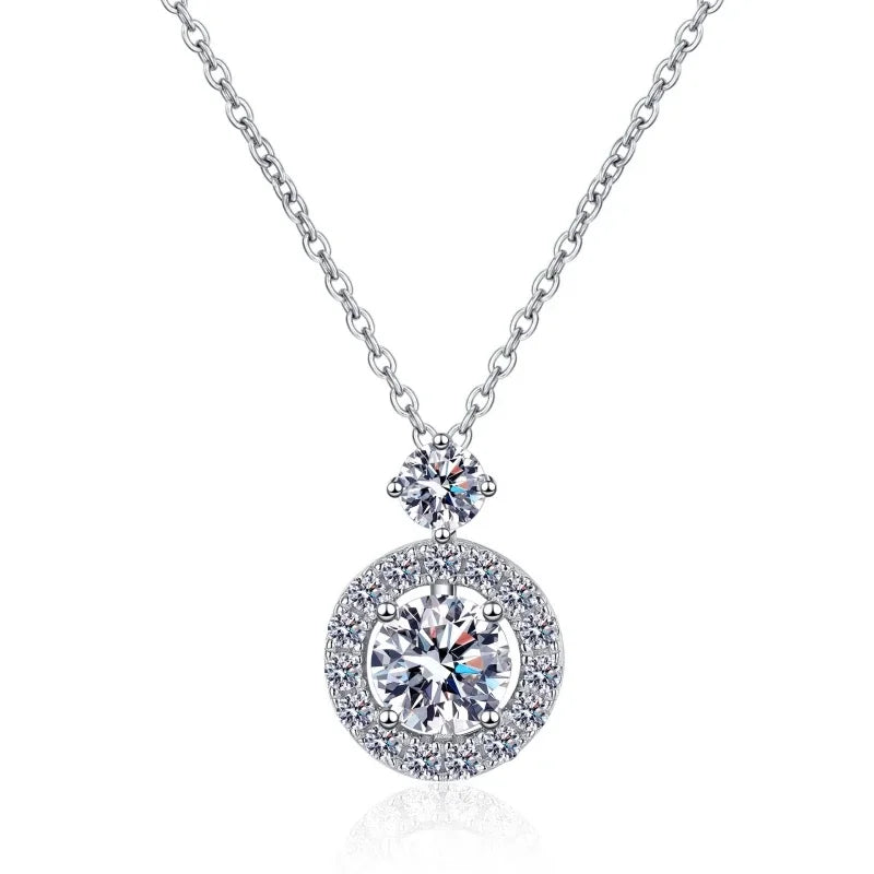 Colar de platina PT950 para dia dos namorados, feminino, casamento, 1,3 ct, pingente de diamante moissanite, presente de aniversário para filha, joias finas