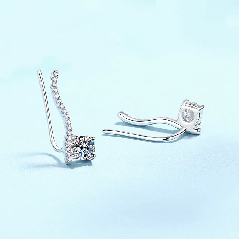 Girl Birthday Gift 18K White Gold Women Wedding Stud Earrings 1CT Moissanite Diamond Valentine's Day PT950 Platinum Fine Jewelry