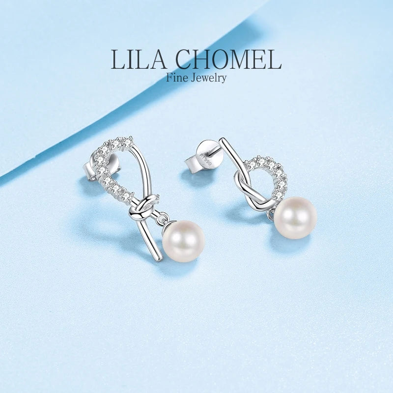 luxury platinum PT950 Women's stud earrings Freshwater Pearl Flawless Moissanite DColor Simple Diamond Earring for leisure party